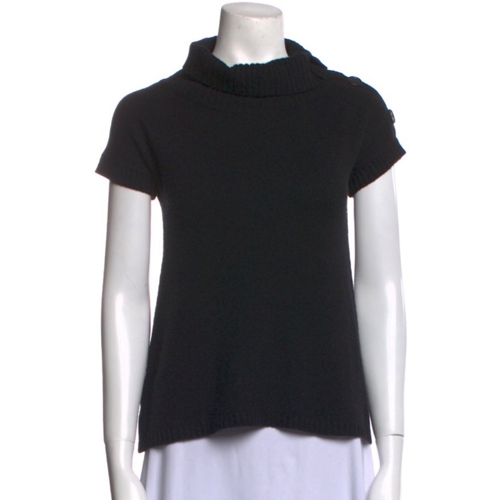 Theory cashmere funnel neck short sleeveve sweater, size L